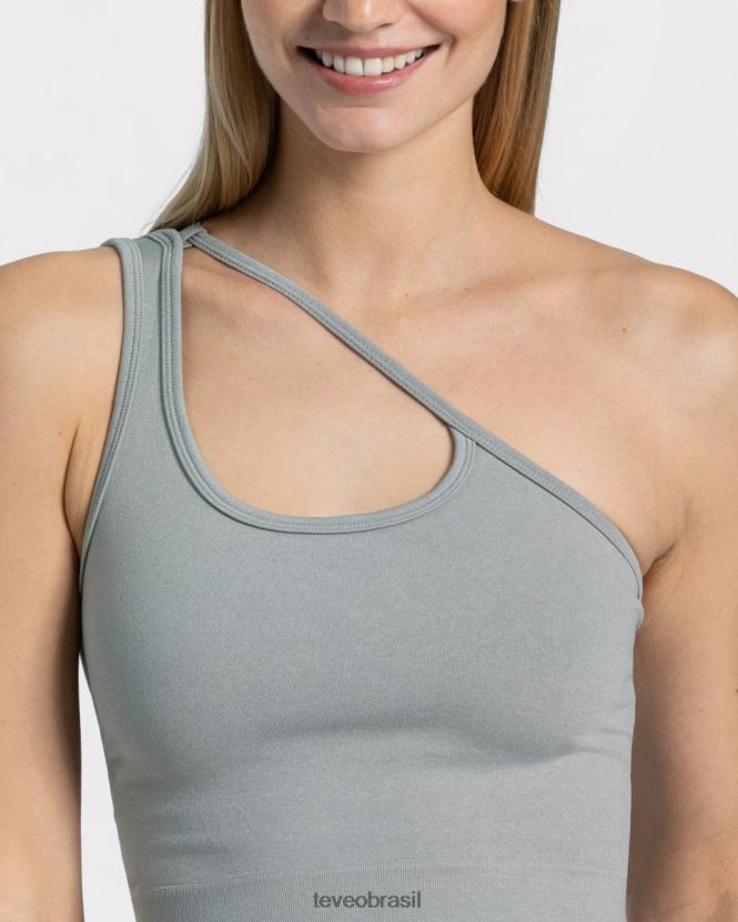 roupas mulheres TEVEO FJ4TZV434 top atrevido de um ombro só aço azul