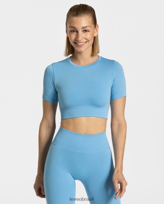 roupas mulheres TEVEO FJ4TZV441 top cropped sensação bebê azul