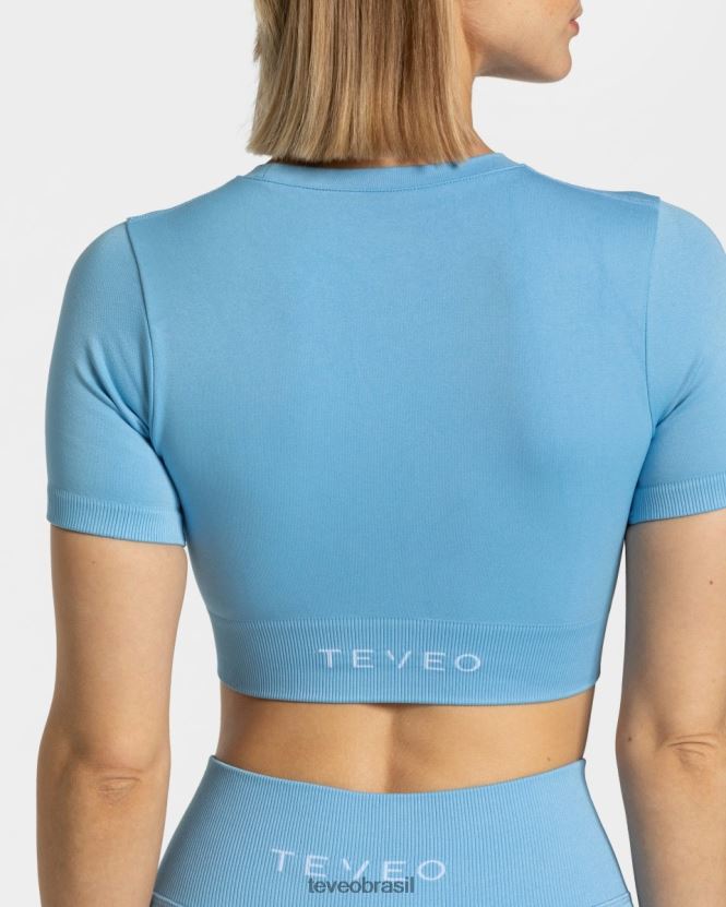 roupas mulheres TEVEO FJ4TZV441 top cropped sensação bebê azul