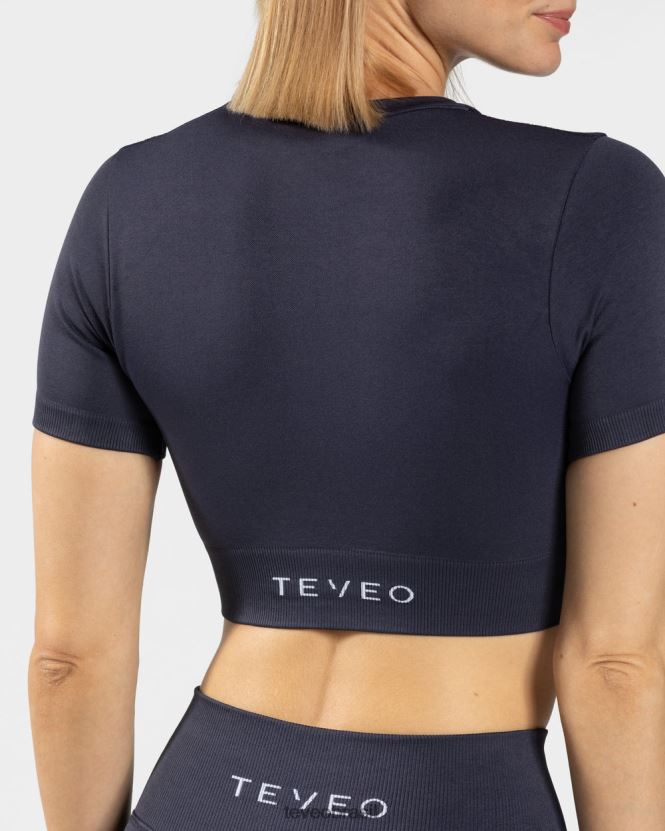 roupas mulheres TEVEO FJ4TZV442 top cropped sensação azul escuro