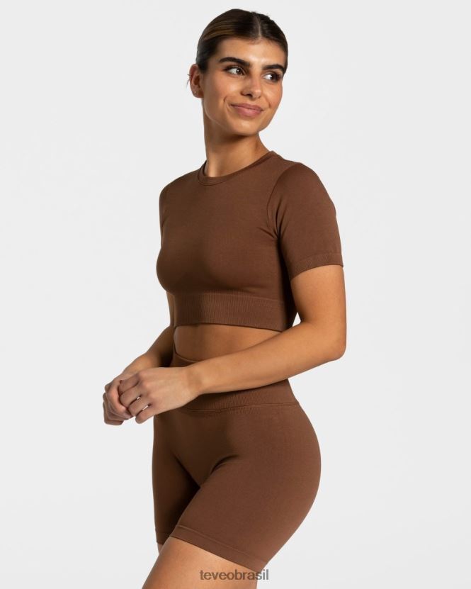 roupas mulheres TEVEO FJ4TZV444 top cropped sensação caramelo