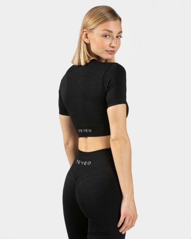roupas mulheres TEVEO FJ4TZV445 top cropped sensação preto