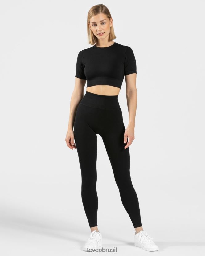 roupas mulheres TEVEO FJ4TZV445 top cropped sensação preto