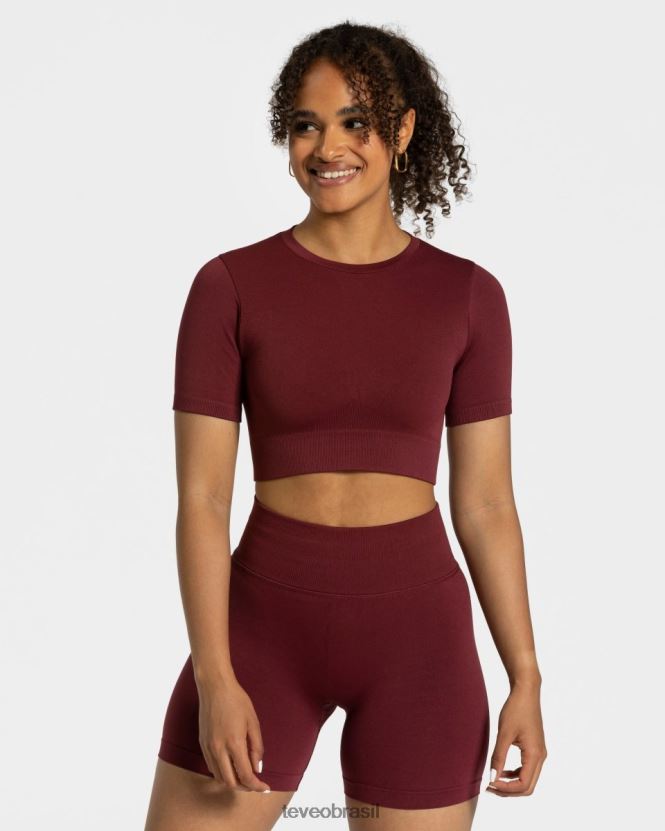 roupas mulheres TEVEO FJ4TZV448 top cropped sensação vinho vermelho