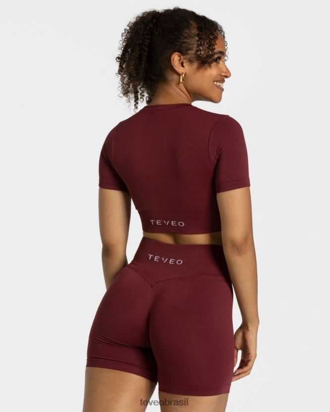 roupas mulheres TEVEO FJ4TZV448 top cropped sensação vinho vermelho