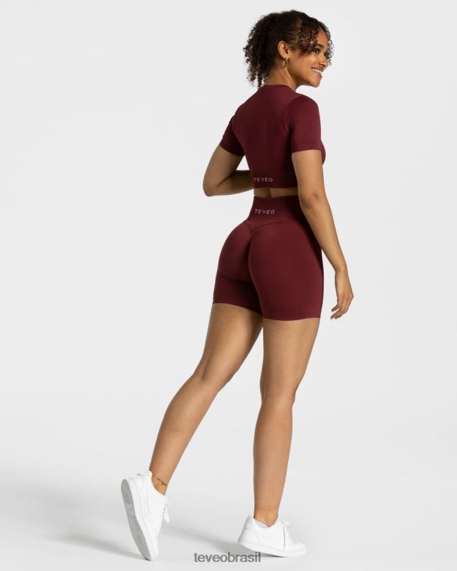 roupas mulheres TEVEO FJ4TZV448 top cropped sensação vinho vermelho