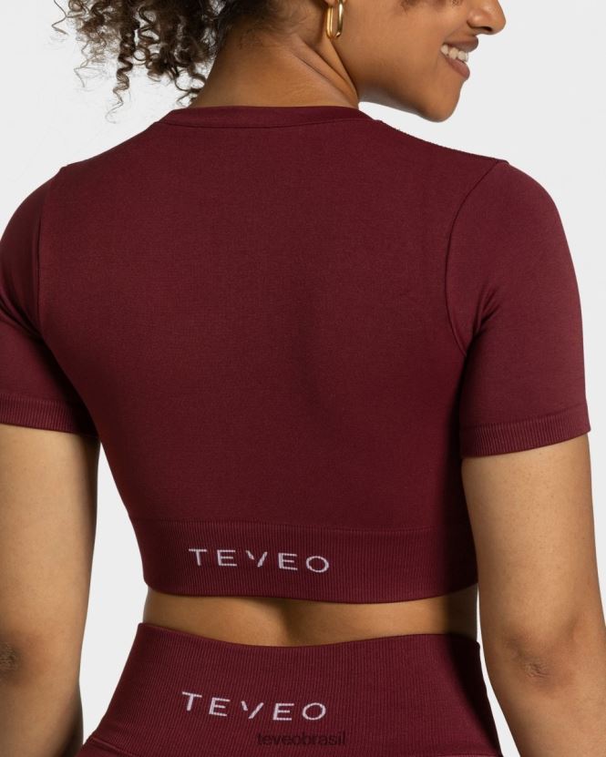 roupas mulheres TEVEO FJ4TZV448 top cropped sensação vinho vermelho