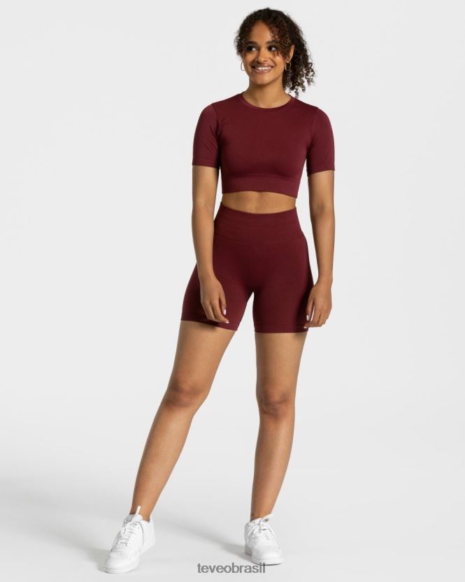 roupas mulheres TEVEO FJ4TZV448 top cropped sensação vinho vermelho
