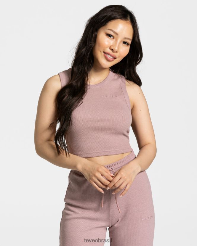 roupas mulheres TEVEO FJ4TZV450 top cropped lounge rosa velho