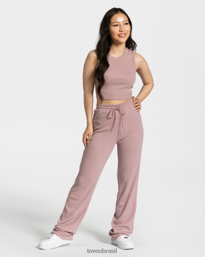 roupas mulheres TEVEO FJ4TZV450 top cropped lounge rosa velho