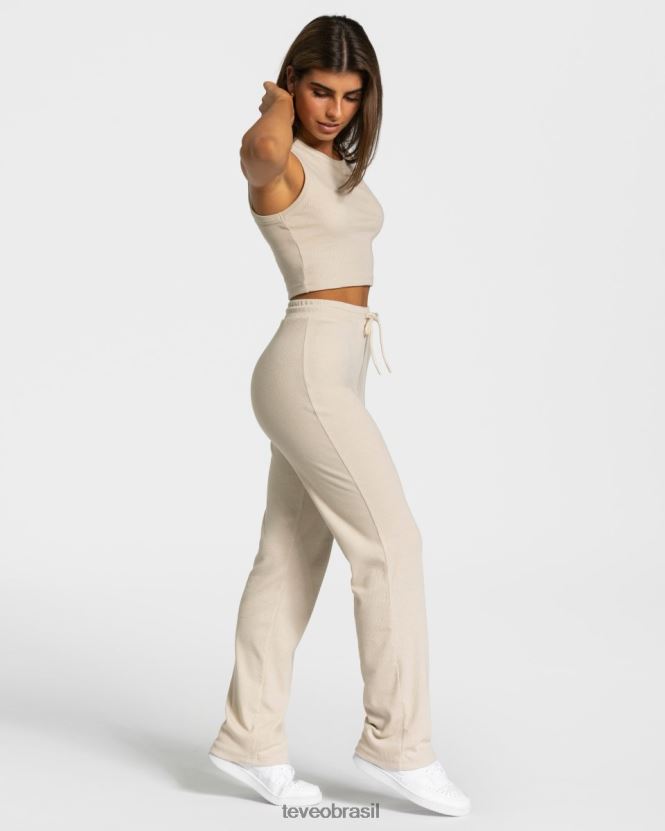 roupas mulheres TEVEO FJ4TZV451 top cropped lounge bege