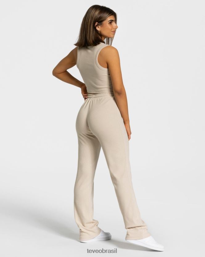 roupas mulheres TEVEO FJ4TZV451 top cropped lounge bege