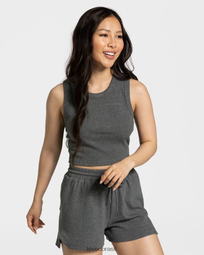 roupas mulheres TEVEO FJ4TZV452 top cropped lounge cinza escuro