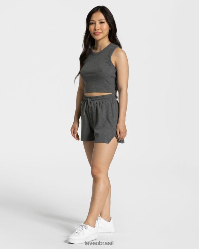 roupas mulheres TEVEO FJ4TZV452 top cropped lounge cinza escuro