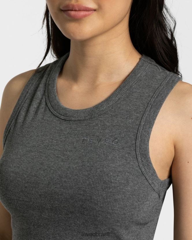 roupas mulheres TEVEO FJ4TZV452 top cropped lounge cinza escuro