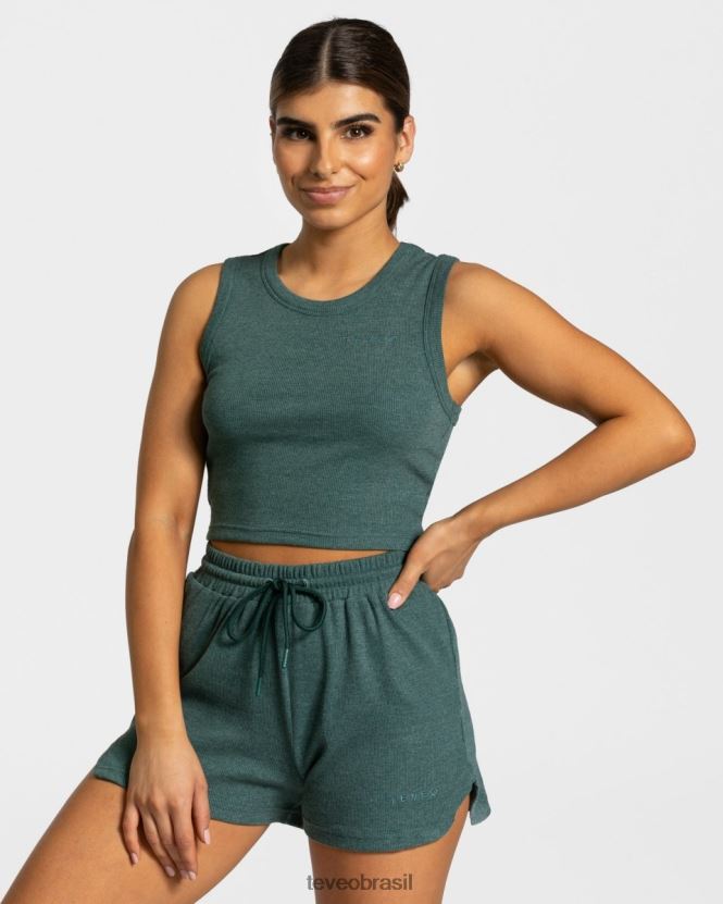 roupas mulheres TEVEO FJ4TZV453 top cropped lounge verde escuro