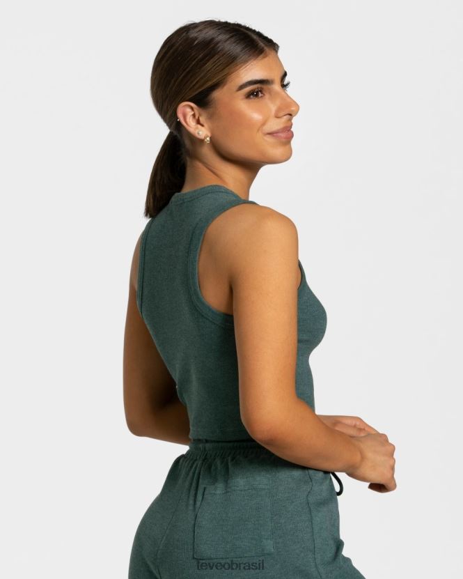 roupas mulheres TEVEO FJ4TZV453 top cropped lounge verde escuro