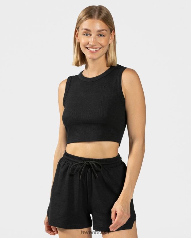 roupas mulheres TEVEO FJ4TZV454 top cropped lounge preto