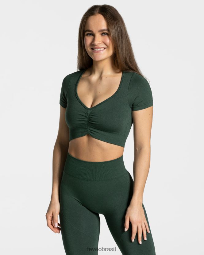 roupas mulheres TEVEO FJ4TZV455 foco na parte superior da colheita verde escuro