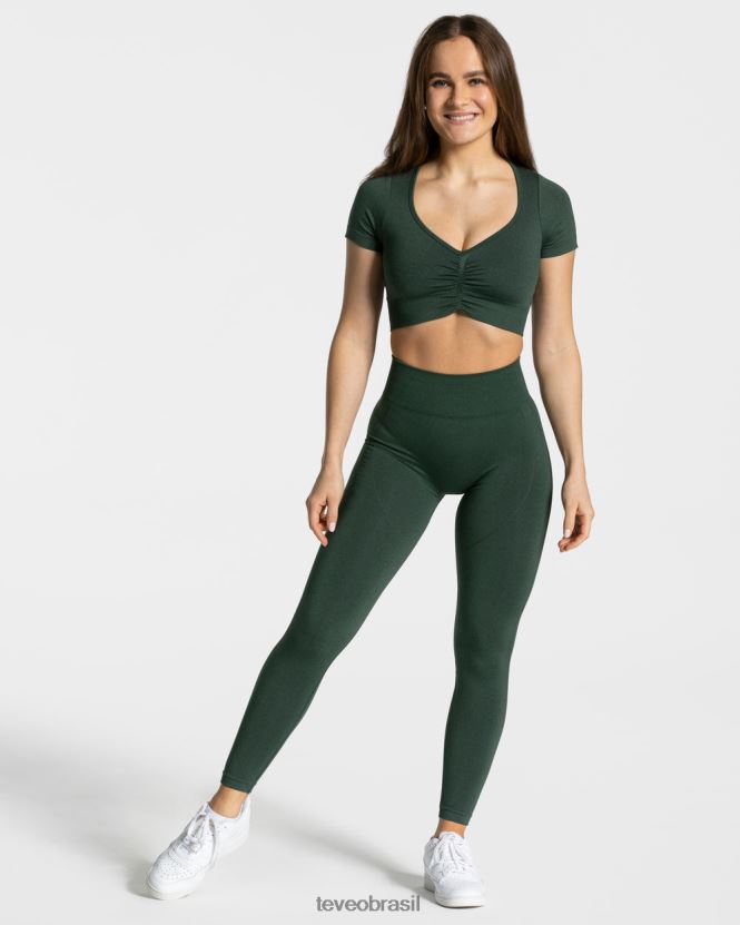 roupas mulheres TEVEO FJ4TZV455 foco na parte superior da colheita verde escuro