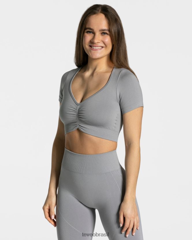 roupas mulheres TEVEO FJ4TZV456 foco na parte superior da colheita cinza