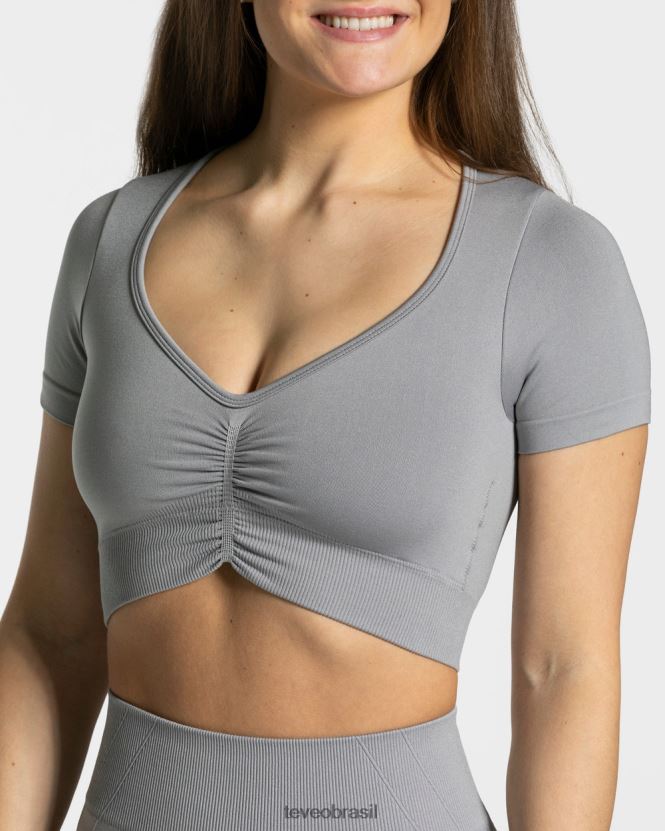 roupas mulheres TEVEO FJ4TZV456 foco na parte superior da colheita cinza