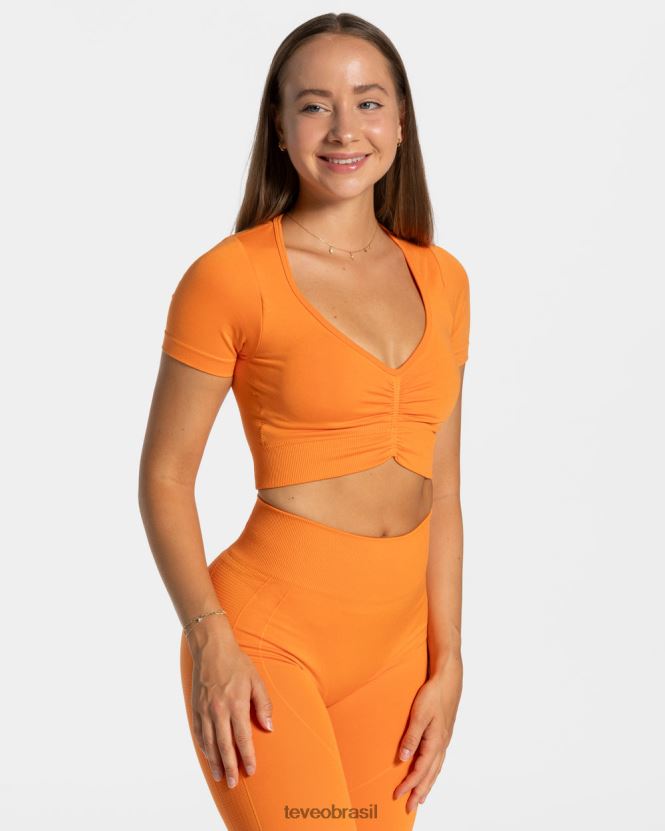 roupas mulheres TEVEO FJ4TZV457 foco na parte superior da colheita laranja