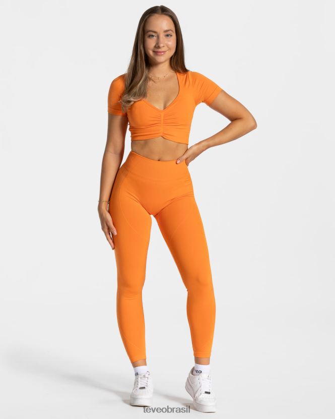 roupas mulheres TEVEO FJ4TZV457 foco na parte superior da colheita laranja