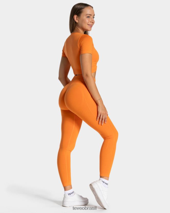roupas mulheres TEVEO FJ4TZV457 foco na parte superior da colheita laranja