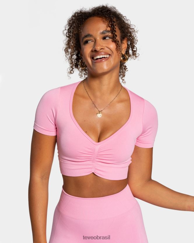 roupas mulheres TEVEO FJ4TZV458 foco na parte superior da colheita rosa