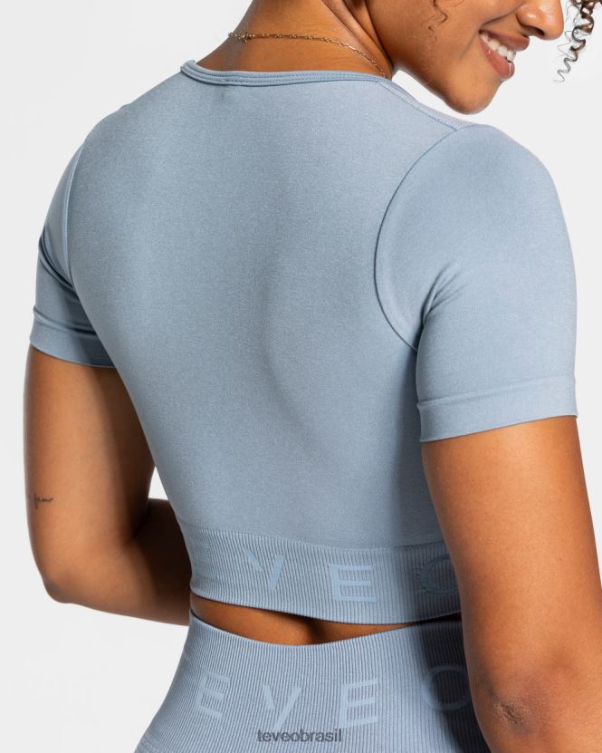 roupas mulheres TEVEO FJ4TZV460 foco na parte superior da colheita aço azul