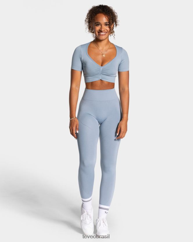 roupas mulheres TEVEO FJ4TZV460 foco na parte superior da colheita aço azul