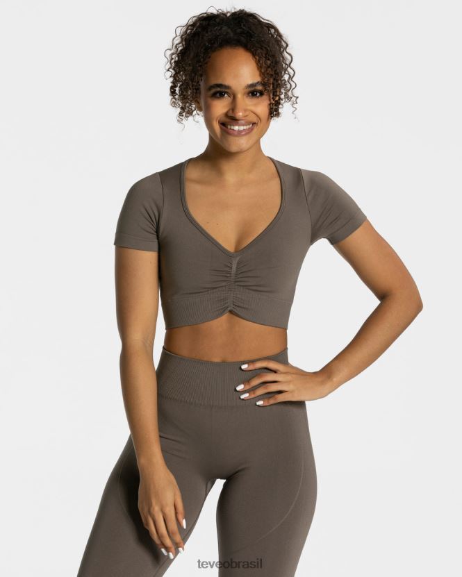 roupas mulheres TEVEO FJ4TZV461 foco na parte superior da colheita cinza