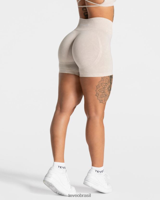 roupas mulheres TEVEO FJ4TZV181 short scrunch ácido disfarçado areia