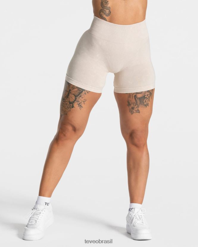 roupas mulheres TEVEO FJ4TZV181 short scrunch ácido disfarçado areia
