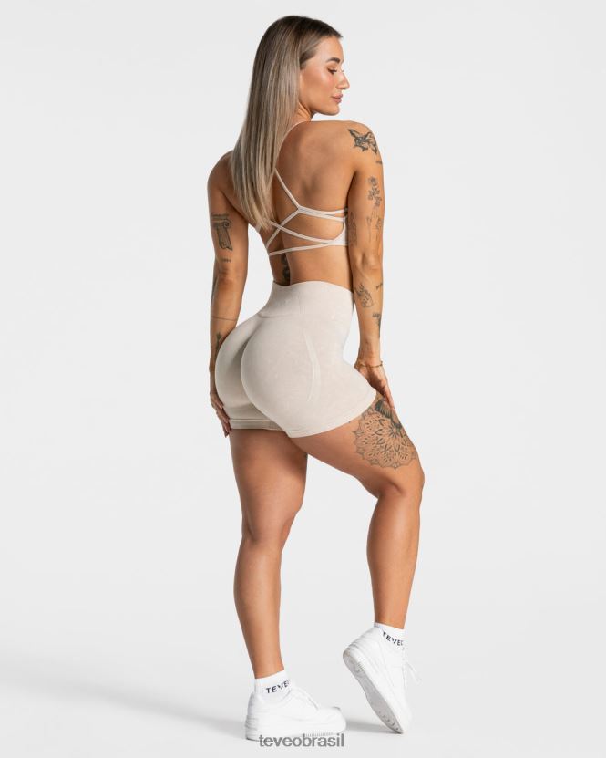 roupas mulheres TEVEO FJ4TZV181 short scrunch ácido disfarçado areia