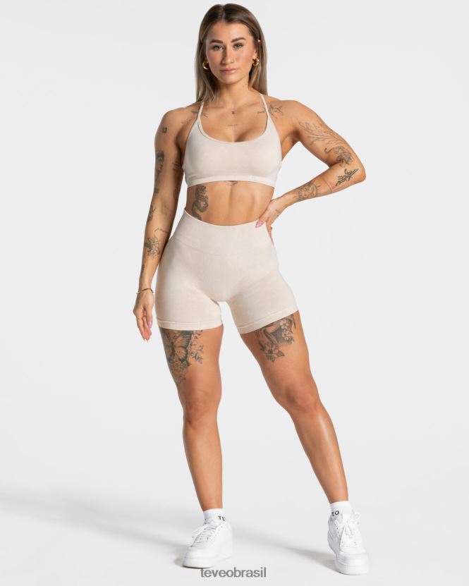 roupas mulheres TEVEO FJ4TZV181 short scrunch ácido disfarçado areia