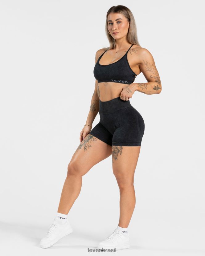 roupas mulheres TEVEO FJ4TZV182 short scrunch ácido disfarçado preto