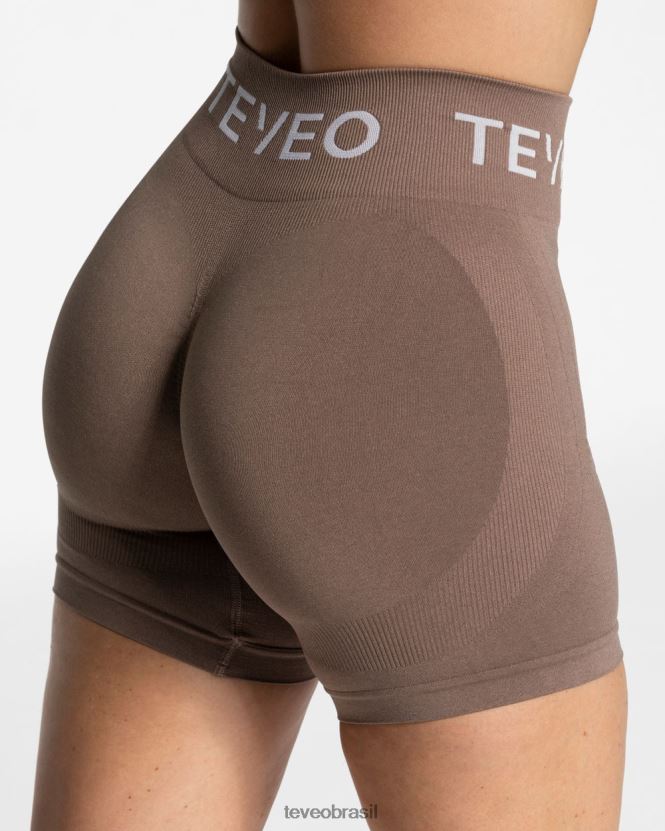 roupas mulheres TEVEO FJ4TZV192 short scrunch exclusivo café