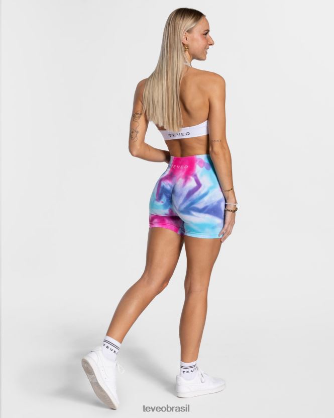 roupas mulheres TEVEO FJ4TZV197 short tie dye frio