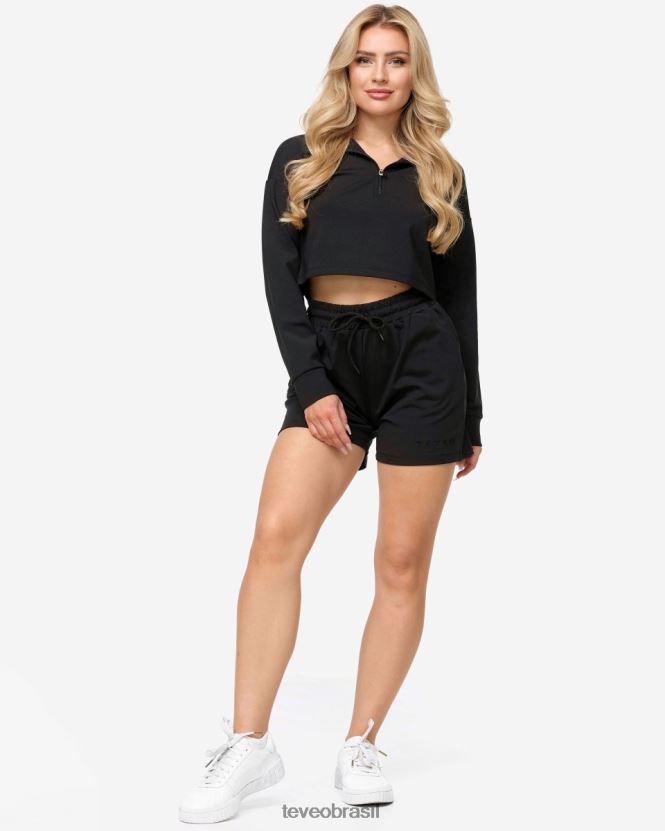 roupas mulheres TEVEO FJ4TZV198 charmoso short oversized preto