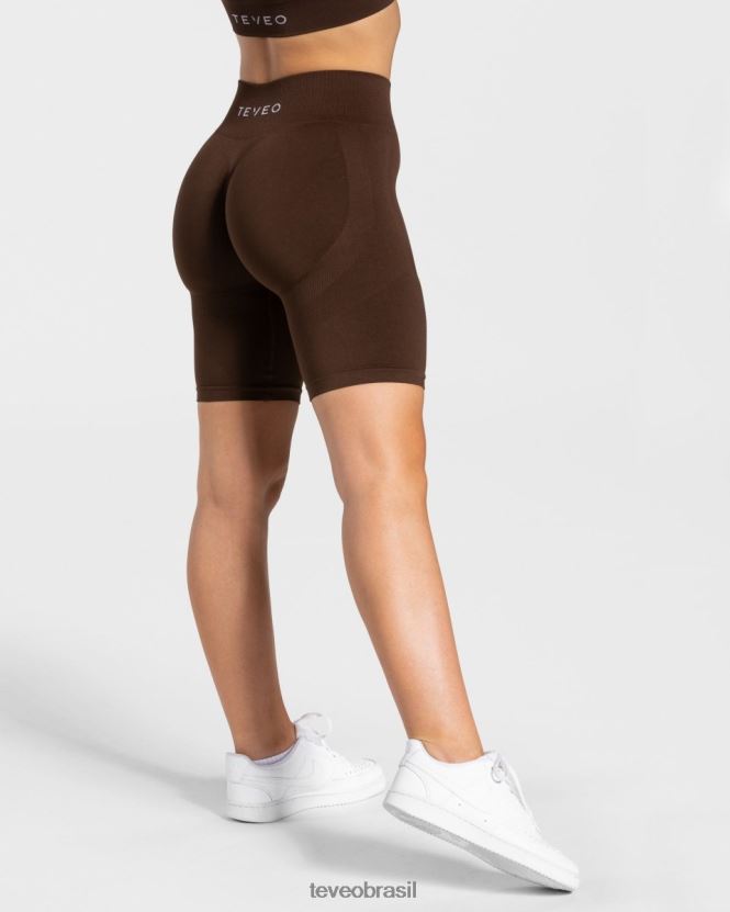 roupas mulheres TEVEO FJ4TZV199 short franzido charmoso marrom