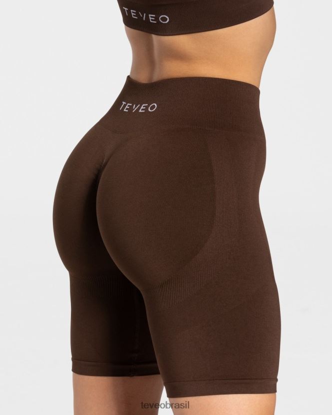 roupas mulheres TEVEO FJ4TZV199 short franzido charmoso marrom