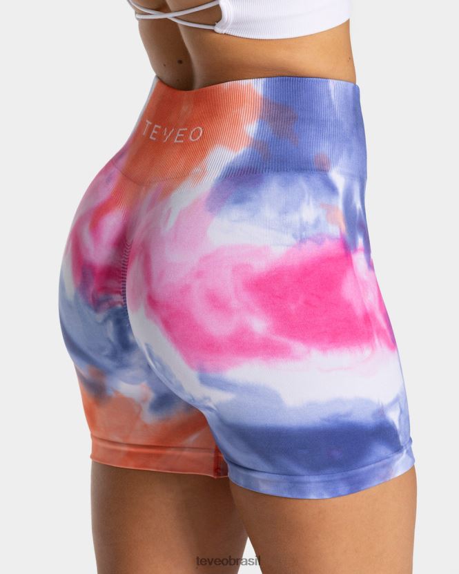 roupas mulheres TEVEO FJ4TZV200 short tie dye quente
