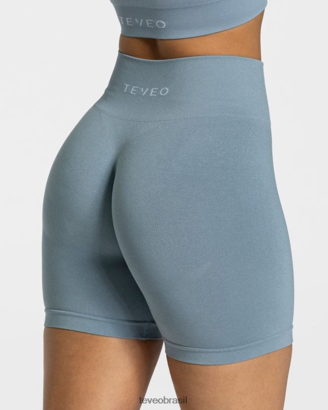 roupas mulheres TEVEO FJ4TZV210 curto elegante aço azul