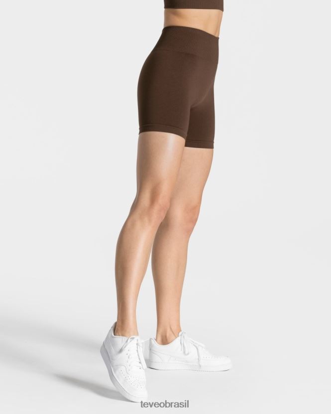 roupas mulheres TEVEO FJ4TZV214 short scrunch atemporal marrom escuro