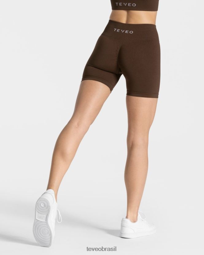 roupas mulheres TEVEO FJ4TZV214 short scrunch atemporal marrom escuro