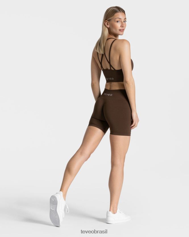 roupas mulheres TEVEO FJ4TZV214 short scrunch atemporal marrom escuro