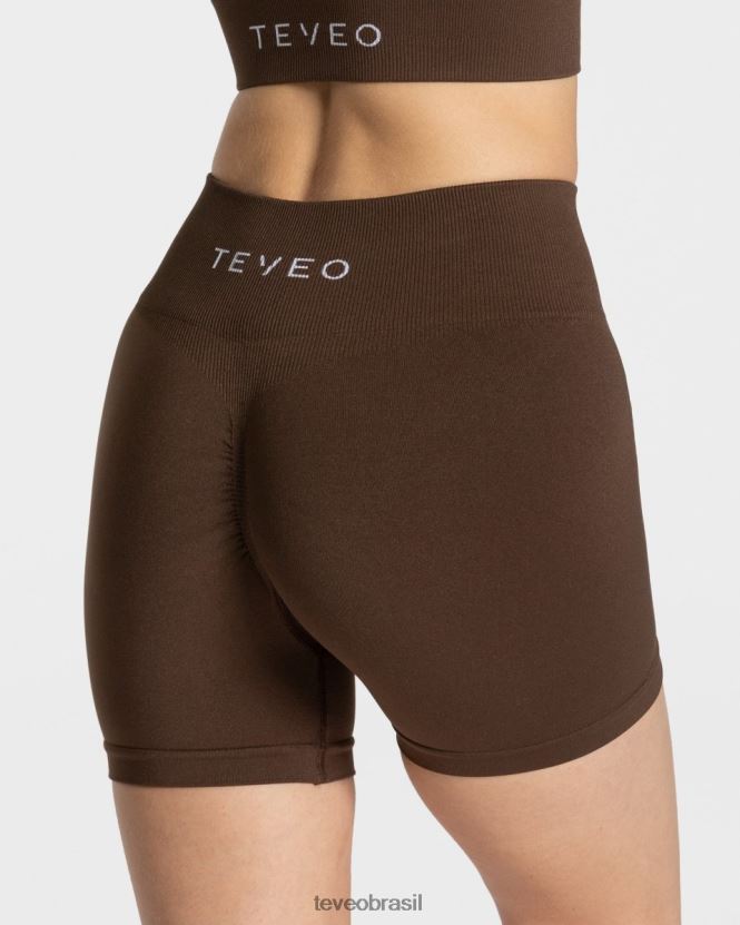 roupas mulheres TEVEO FJ4TZV214 short scrunch atemporal marrom escuro