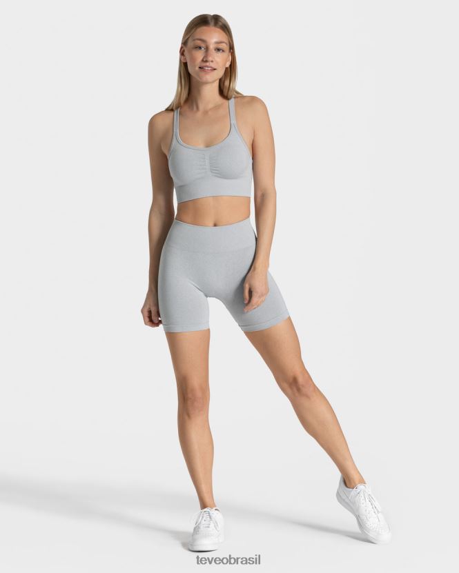 roupas mulheres TEVEO FJ4TZV217 short scrunch atemporal cinza claro